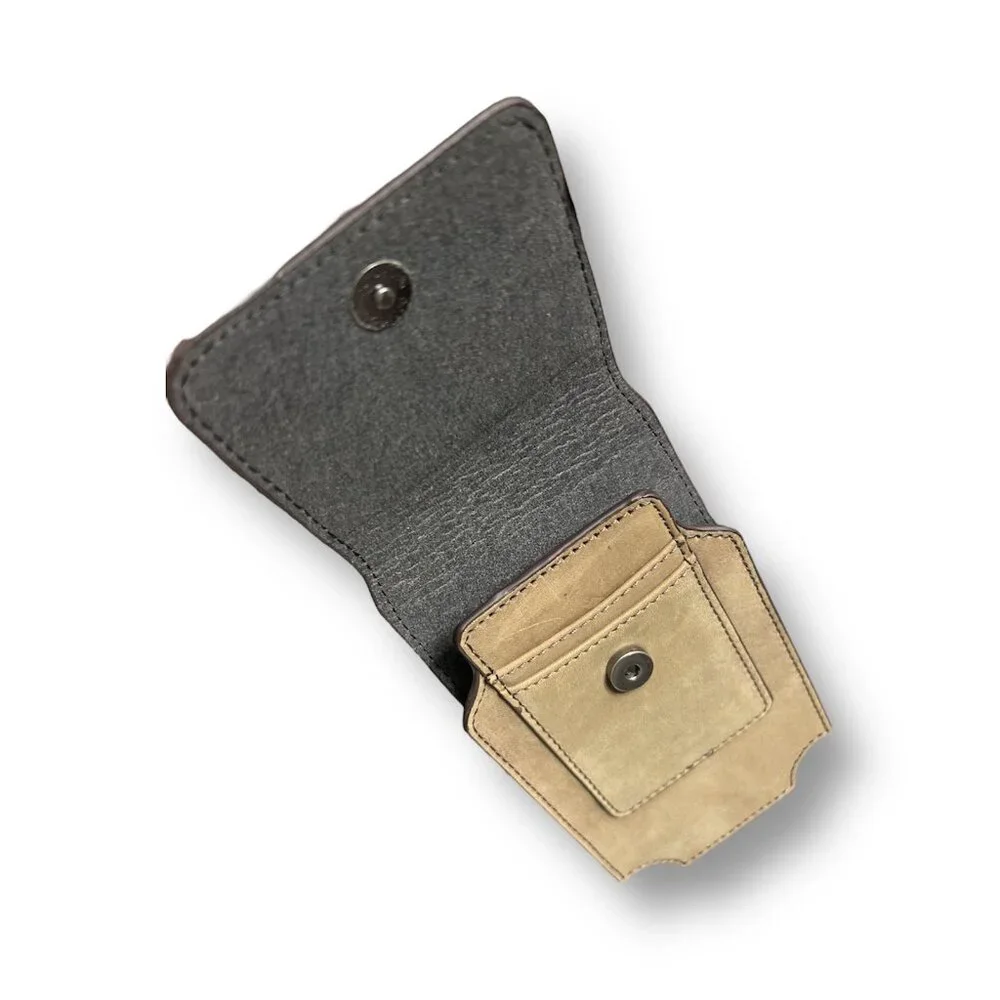 Chippewa Cell Phone Belt Clip 360 Degree Swivel‎ Leather Logo Brown 22225708C1